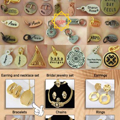 Stainless Steel Jewelry Charm Tags For Bracelet Necklace Gold Silver Gunmetal - 副本