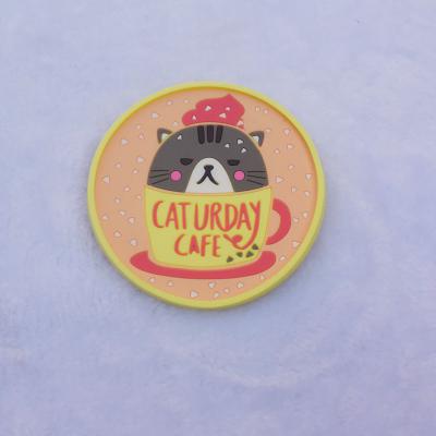 Round shape animal pvc cup coaster